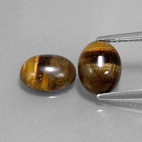 Achetez naturel ct marron tiger's eye gems, coupe ovale, en provenance thaïlande chez gemselect. en stock, livraison internationale!