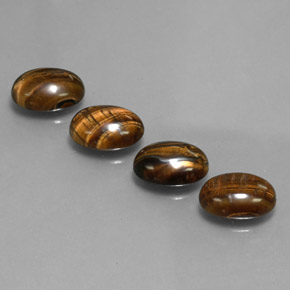 Achetez naturel ct marron tiger's eye gems, coupe ovale, en provenance thaïlande chez gemselect. en stock, livraison internationale!