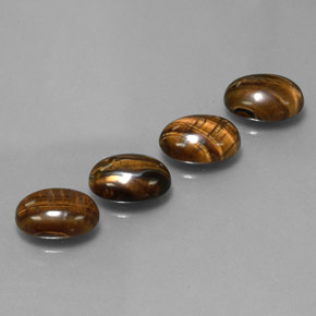 Achetez naturel ct marron tiger's eye gems, coupe ovale, en provenance thaïlande chez gemselect. en stock, livraison internationale!