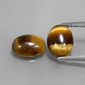 Achetez naturel ct marron tiger's eye gems, coupe ovale, en provenance thaïlande chez gemselect. en stock, livraison internationale!