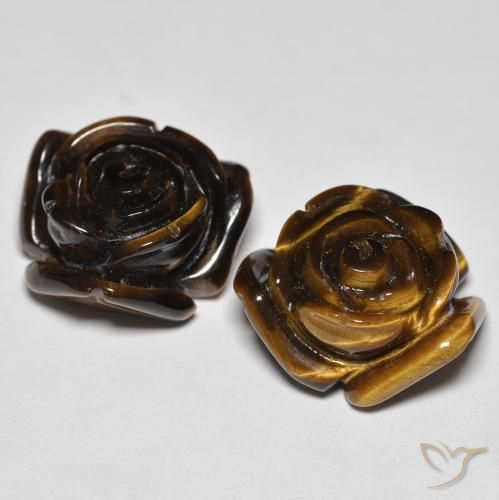 Achetez naturel 25,60ct marron tiger's eye gems, taille fleur, en provenance thaïlande chez gemselect. en stock, livraison internationale!