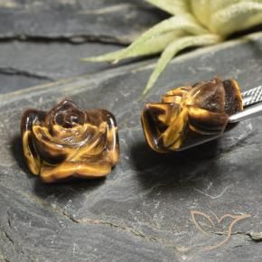 Shop natural 24.29ct Brun moyen-léger Œil de tigre gems, Taille Fleur, from Thaïlande at GemSelect. In stock, global shipping!