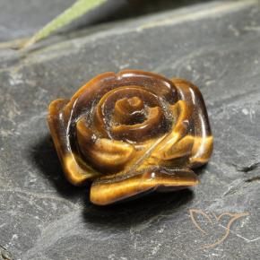 Œil de tigre Brun doré naturelle Taille Fleur, 10.93 ct, Opaque