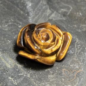 Tiger's eye marron naturelle taille fleur, 10,21 ct, opaque