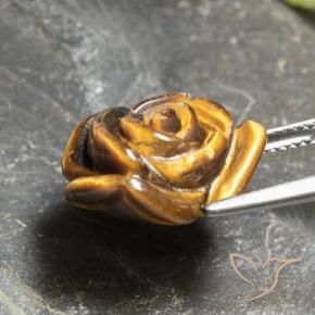 Tiger's eye marron naturelle taille fleur, 10,21 ct, opaque