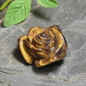 Tiger's eye marron naturelle taille fleur, 12,56 ct, opaque