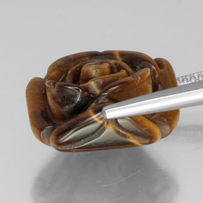 Oeil de Tigre Or Brun naturelle Forme fantaisie, 12.46 ct, Opaque