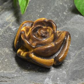 Tiger's eye marron naturelle taille fleur, 11,12 ct, opaque