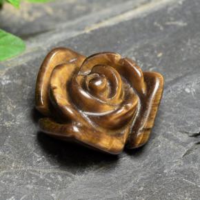 Tiger's eye marron naturelle taille fleur, 12,09 ct, opaque