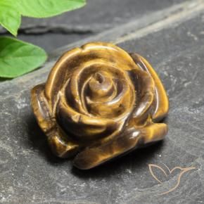 Œil de tigre Brun doré naturelle Taille Fleur, 11.77 ct, Opaque