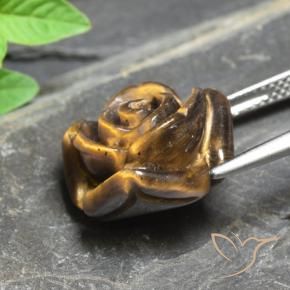 Œil de tigre Brun doré naturelle Taille Fleur, 11.77 ct, Opaque