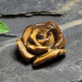 Tiger's eye marron naturelle taille fleur, 10,88 ct, opaque