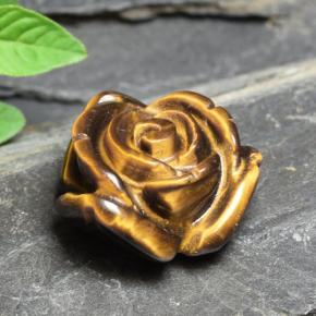 Tiger's eye marron naturelle taille fleur, 11,54 ct, opaque