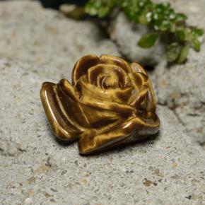 Tiger's eye marron naturelle taille fleur, 11,39 ct, opaque