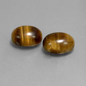 Achetez naturel ct marron tiger's eye gems, coupe ovale, en provenance thaïlande chez gemselect. en stock, livraison internationale!