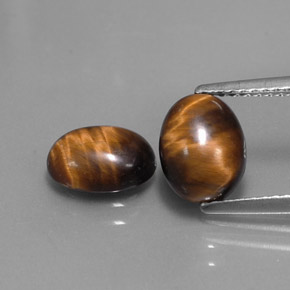 Achetez naturel ct marron tiger's eye gems, coupe ovale, en provenance thaïlande chez gemselect. en stock, livraison internationale!