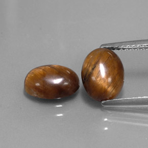 Achetez naturel ct marron tiger's eye gems, coupe ovale, en provenance thaïlande chez gemselect. en stock, livraison internationale!