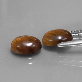 Achetez naturel ct marron tiger's eye gems, coupe ovale, en provenance thaïlande chez gemselect. en stock, livraison internationale!