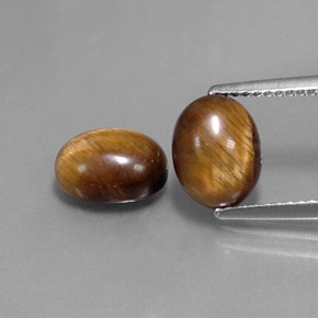 Achetez naturel ct marron tiger's eye gems, coupe ovale, en provenance thaïlande chez gemselect. en stock, livraison internationale!