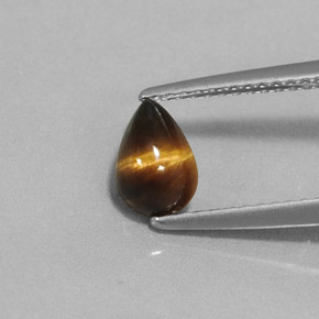 Tiger's eye marron naturelle en forme de poire, 0,70 ct, opaque