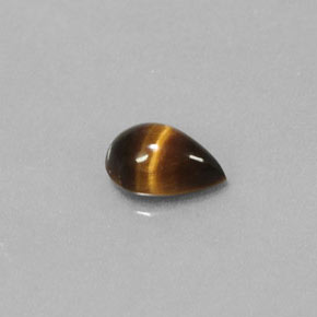 Tiger's eye marron naturelle en forme de poire, 0,70 ct, opaque