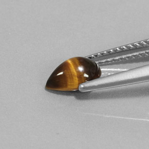 Tiger's eye marron naturelle en forme de poire, 0,70 ct, opaque