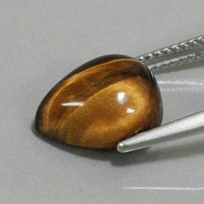 Oeil de Tigre Or Brun naturelle En forme de poire, 4.38 ct, Opaque