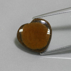 Tiger's eye marron naturelle forme de coeur, 7,51 ct, opaque