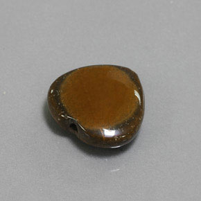 Tiger's eye marron naturelle forme de coeur, 7,51 ct, opaque