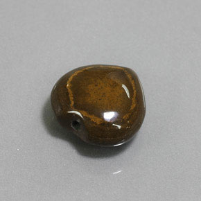 Tiger's eye marron naturelle forme de coeur, 9,02 ct, opaque