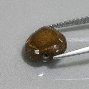 Tiger's eye marron naturelle forme de coeur, 9,02 ct, opaque