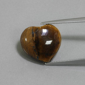 Tiger's eye marron naturelle forme de coeur, 9,47 ct, opaque
