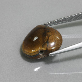 Tiger's eye marron naturelle forme de coeur, 9,47 ct, opaque