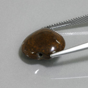 Œil de tigre Or Brun naturelle Forme de coeur, 8.40 ct, Opaque