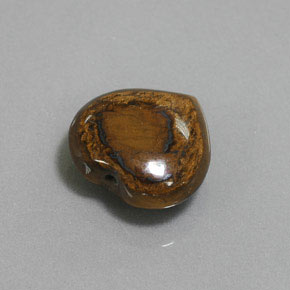 Tiger's eye marron naturelle forme de coeur, 8,46 ct, opaque