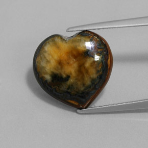Tiger's eye marron naturelle forme de coeur, 9,68 ct, opaque