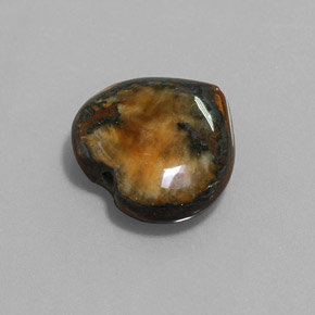 Tiger's eye marron naturelle forme de coeur, 9,68 ct, opaque