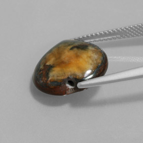 Tiger's eye marron naturelle forme de coeur, 9,68 ct, opaque