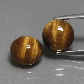 Achetez naturel ct marron tiger's eye gems, coupe roude, en provenance thaïlande chez gemselect. en stock, livraison internationale!