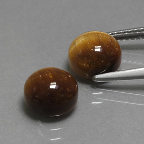Achetez naturel ct marron tiger's eye gems, coupe roude, en provenance thaïlande chez gemselect. en stock, livraison internationale!
