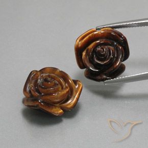 25.54ctw Naturel Marron chaud Œil de tigre, Fantaisie, Opaque