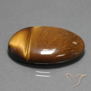 Oeil de Tigre Marron chaud naturelle ovale, 33.65 ct, Opaque