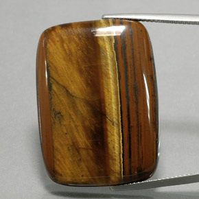 Oeil de Tigre Or Brun naturelle Coupe coussin, 47.03 ct, Opaque