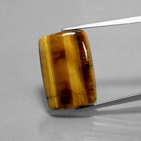 Oeil de Tigre Or Brun naturelle Baquette, 13.18 ct, Opaque