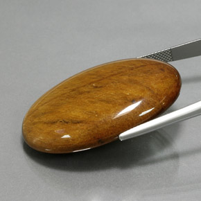 Tiger's eye marron naturelle coupe ovale, 68,47 ct, opaque