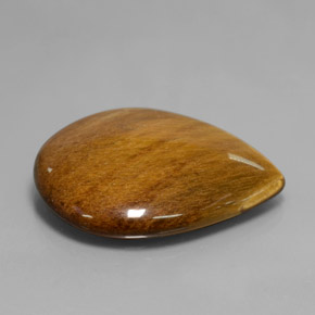 Tiger's eye marron naturelle en forme de poire, 30,37 ct, opaque