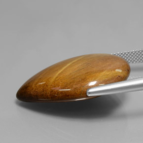 Tiger's eye marron naturelle en forme de poire, 30,37 ct, opaque