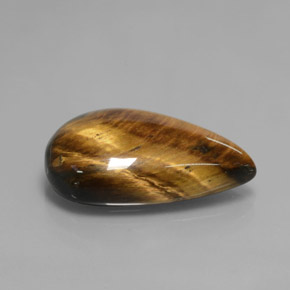 Tiger's eye marron naturelle en forme de poire, 12,18 ct, opaque