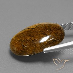 Œil de tigre Marron chaud naturelle ovale, 25.02 ct, Opaque