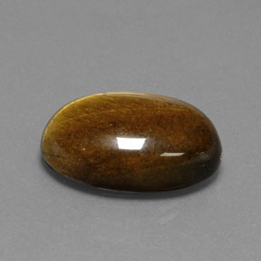 Tiger's eye marron naturelle coupe ovale, 18,74 ct, opaque